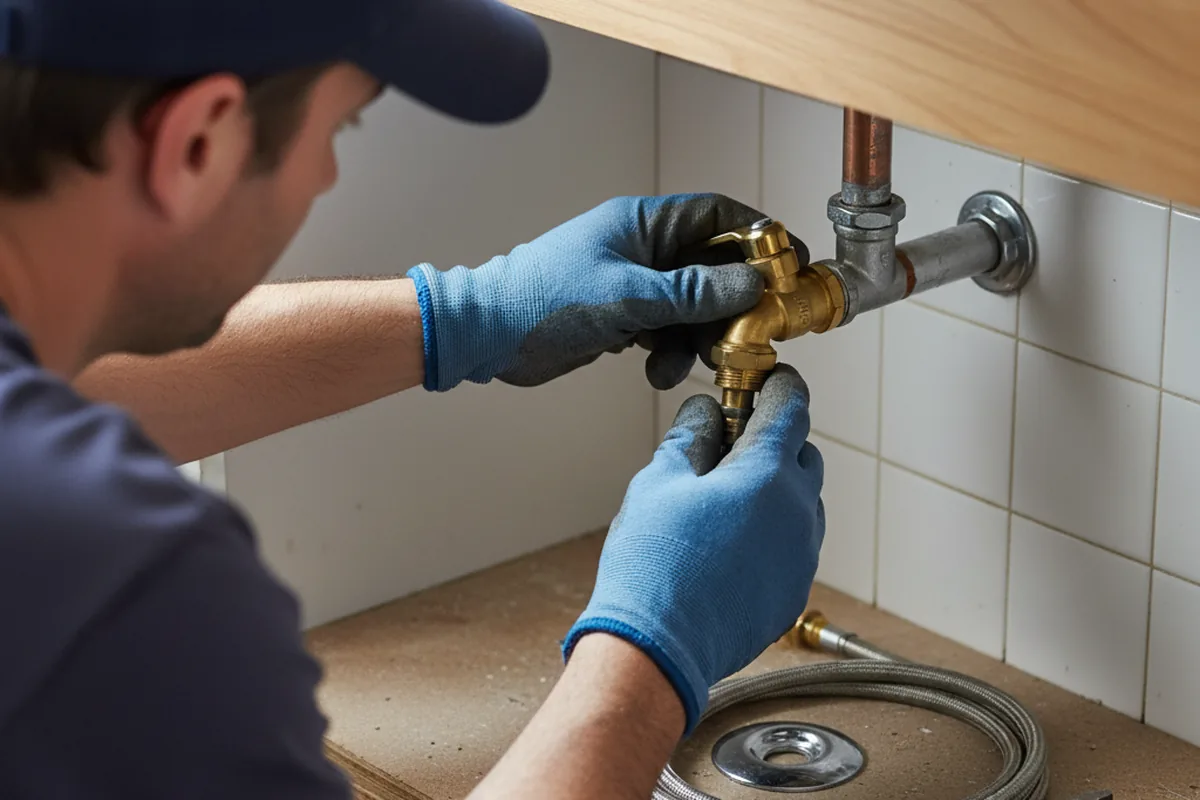 Shutoff valve and fitting work during Burst Pipe Repair in Mcallen